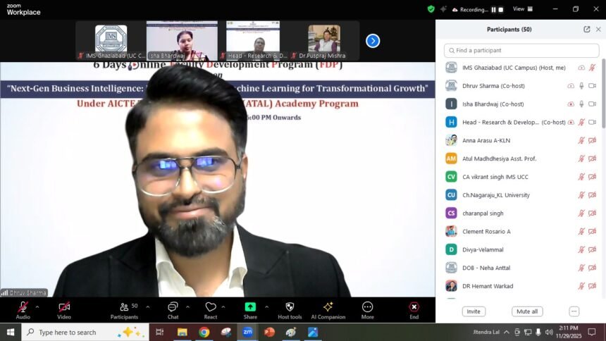 A six-day online Faculty Development Program sponsored by the All India Council for Technical Education (AICTE) and ATAL Academy concluded at IMS Ghaziabad, with more than 125 participants enhancing their technical knowledge IMAGE CREDIT TO IMS