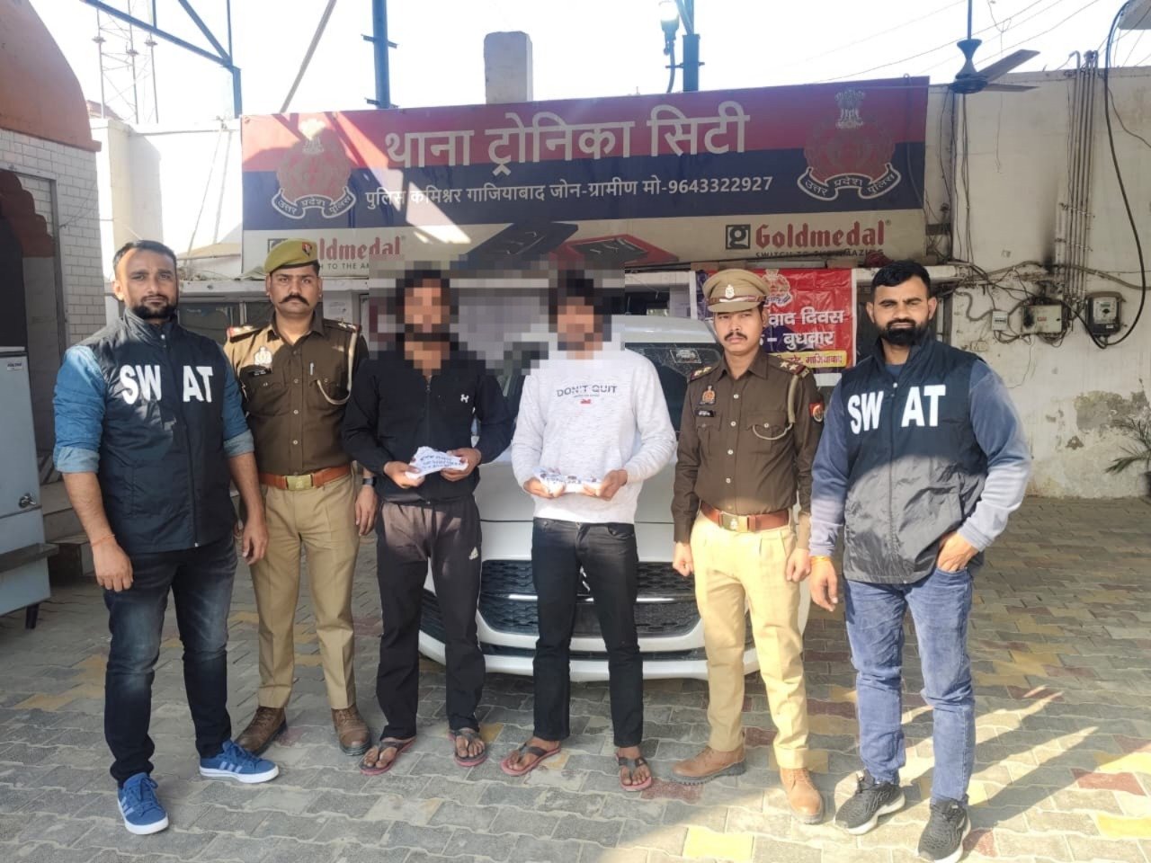 Police arrested two criminals who fired at a mining lease and demanded extortion IMAGE CREDIT TO POLICE