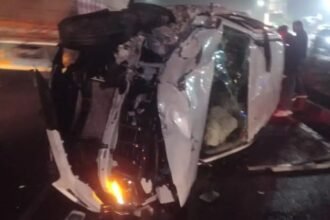 Toll of high speed on the highway: Car collides with Scorpio after crossing the divider, two dead, three critically injured IMAGE CREDIT TO POLICE