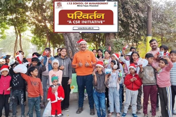 Parivartan Club's CSR initiative: Celebrating Christmas with underprivileged children, spreading smiles and happiness IMAGE CREDIT TO आईटीएस इंस्टीट्यूट