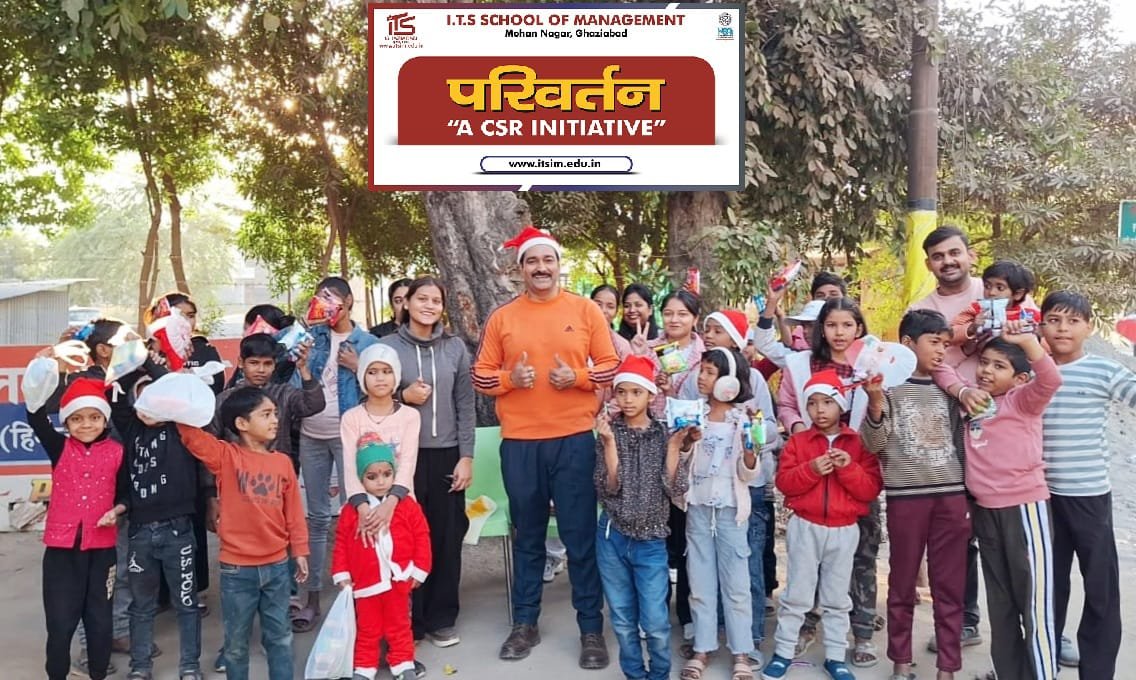 Parivartan Club's CSR initiative: Celebrating Christmas with underprivileged children, spreading smiles and happiness IMAGE CREDIT TO आईटीएस इंस्टीट्यूट