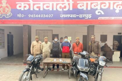 Robbery and theft busted: Babugarh police nabs two criminals, recovers scooter and motorcycle along with weapons IMAGE CREDIT TO POLICE