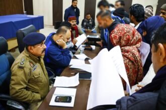 Complete Solution Day in Garhmukteshwar Tehsil: District Magistrate and Superintendent of Police listened to public problems. IMAGE CREDIT TO INFORMATION DEPARTMENT