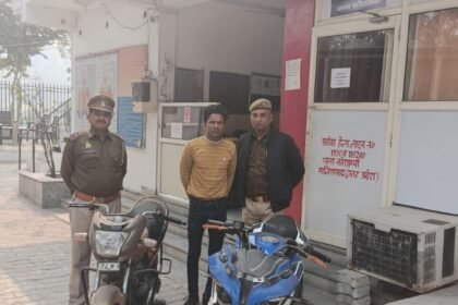 Kaushambi police arrested an accused of stealing a two-wheeler. IMAGE CREDIT TO POLICE
