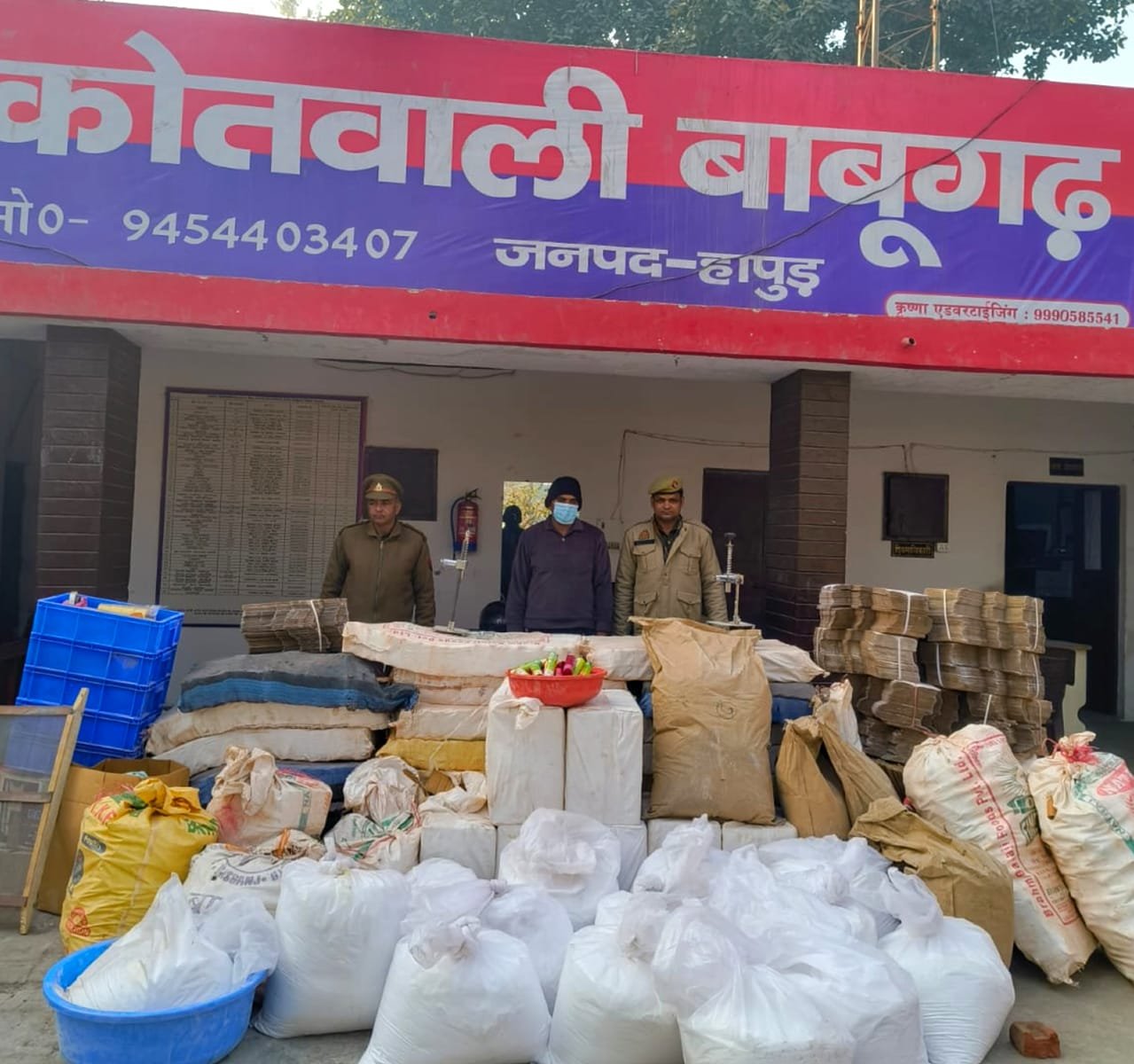 A house was raided and a cache of illegal firecrackers was seized, one accused arrested. IMAGE CREDIT TO POLICE