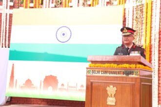 The 77th Republic Day was celebrated at the Delhi IMAGE CREDIT TO दिल्ली छावनी परिषद