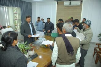 A public hearing was organized under the chairmanship of DM Ravindra Kumar. IMAGE CREDIT TO INFORMATION DEPARTMENT