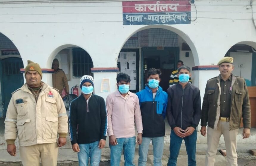 Case of humiliating a young man, parading him in the village, and assault: Garhmukteshwar police caught four accused IMAGE CREDIT TO POLICE