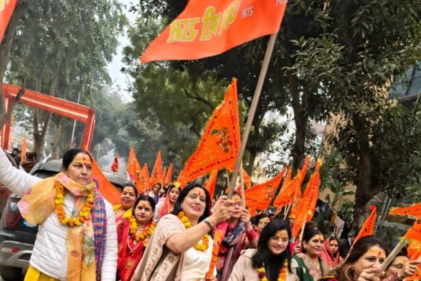 Greater Noida resonated with the grand Tulsi Kalash Yatra, conveying the message of the Virat Hindu Conference IMAGE CREDIT TO REPORTER
