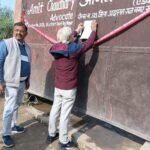 The authority launched a strict crackdown on illegal constructions in Madhuban Bapudham. IMAGE CREDIT TO AUTHORITY