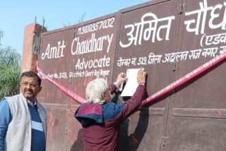 The authority launched a strict crackdown on illegal constructions in Madhuban Bapudham. IMAGE CREDIT TO AUTHORITY