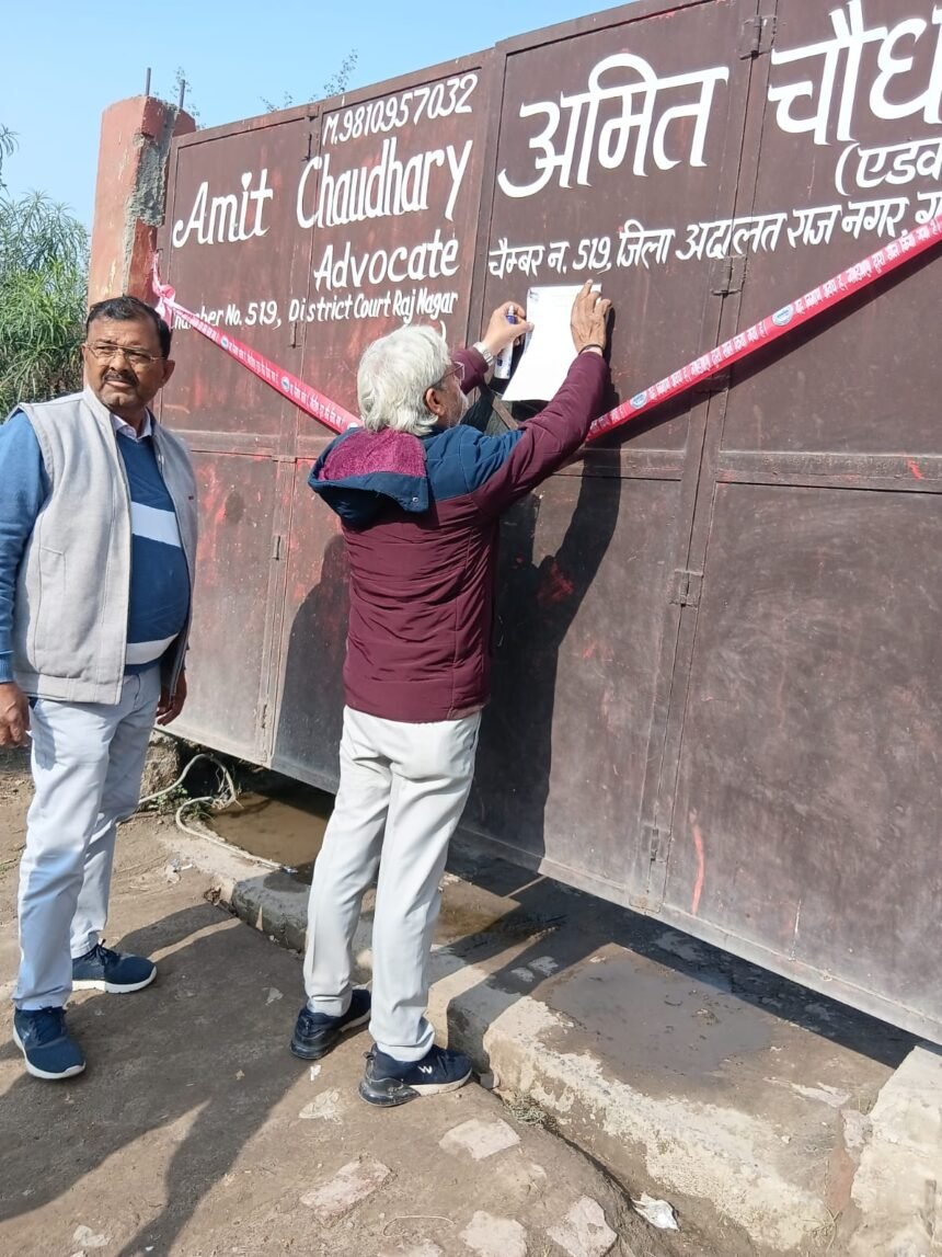 The authority launched a strict crackdown on illegal constructions in Madhuban Bapudham. IMAGE CREDIT TO AUTHORITY