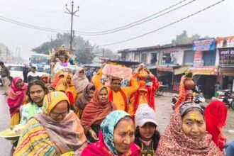 During the Basant Festival, the divine recitation of Shrimad Bhagavad resonated at Shri Chamunda Devi Shiv Shakti Temple IMAGE CREDIT TO REPORTER