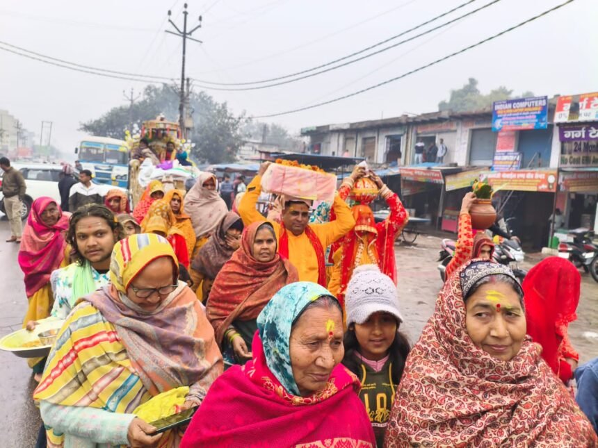 During the Basant Festival, the divine recitation of Shrimad Bhagavad resonated at Shri Chamunda Devi Shiv Shakti Temple IMAGE CREDIT TO REPORTER