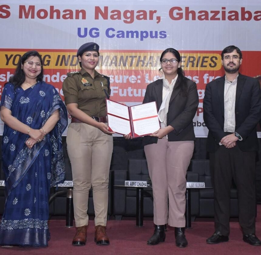 ITS Mohan Nagar Student Sanvi Taneja Wins First Place at National Level, Earns ₹1 Lakh Prize and Brings Glory to Ghaziabad IMAGE CREDIT TO ITS