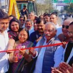 Inauguration of the widening of the Modinagar-Hapur road; at a cost of ₹38 crore, the 12-kilometer road will be 10 meters wide IMAGE CREDIT TO REPORTER