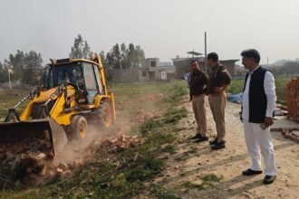 Major action by HPDA against illegal plotting in Garhmukteshwar; demolition drive carried out at four locations IMAGE CREDIT TO AUTHORITY
