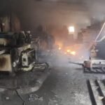A fire broke out in a factory; the fire department arrived and brought it under control. IMAGE CREDIT TO दमकल विभाग