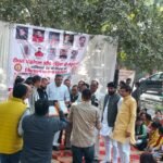 Teachers held a massive sit-in at the district headquarters in protest against the mandatory Teacher Eligibility Test. IMAGE CREDIT TO शिक्षक संघ
