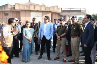 Alert ahead of Mahashivratri: The Divisional Commissioner and DIG reviewed the security arrangements for the fair at Pura Mahadev Temple. IMAGE CREDIT TO POLICE