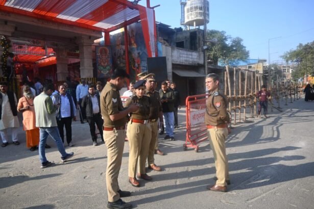 Today, temples will resonate with the chants of “Har Har Mahadev” as Additional CP Raj Karan inspected the Shridudheswarnath Temple. IMAGE CREDIT TO POLICE