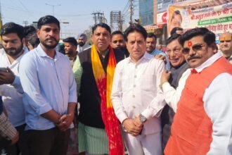 The road construction project was inaugurated by MLA Sanjeev Sharma. IMAGE CREDIT TO MLA Sanjeev Sharma.
