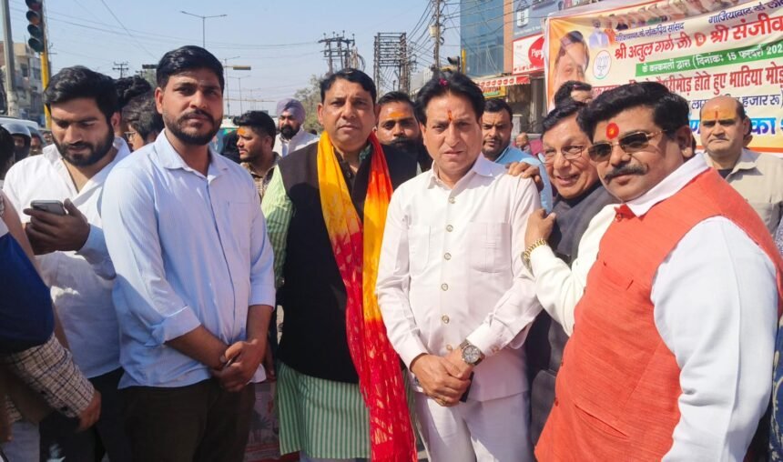 The road construction project was inaugurated by MLA Sanjeev Sharma. IMAGE CREDIT TO MLA Sanjeev Sharma.