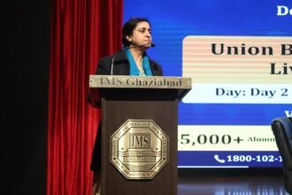 A Live Parliamentary Simulation Program on the Union Budget was Organized at IMS Ghaziabad. IMAGE CREDIT TO IMS