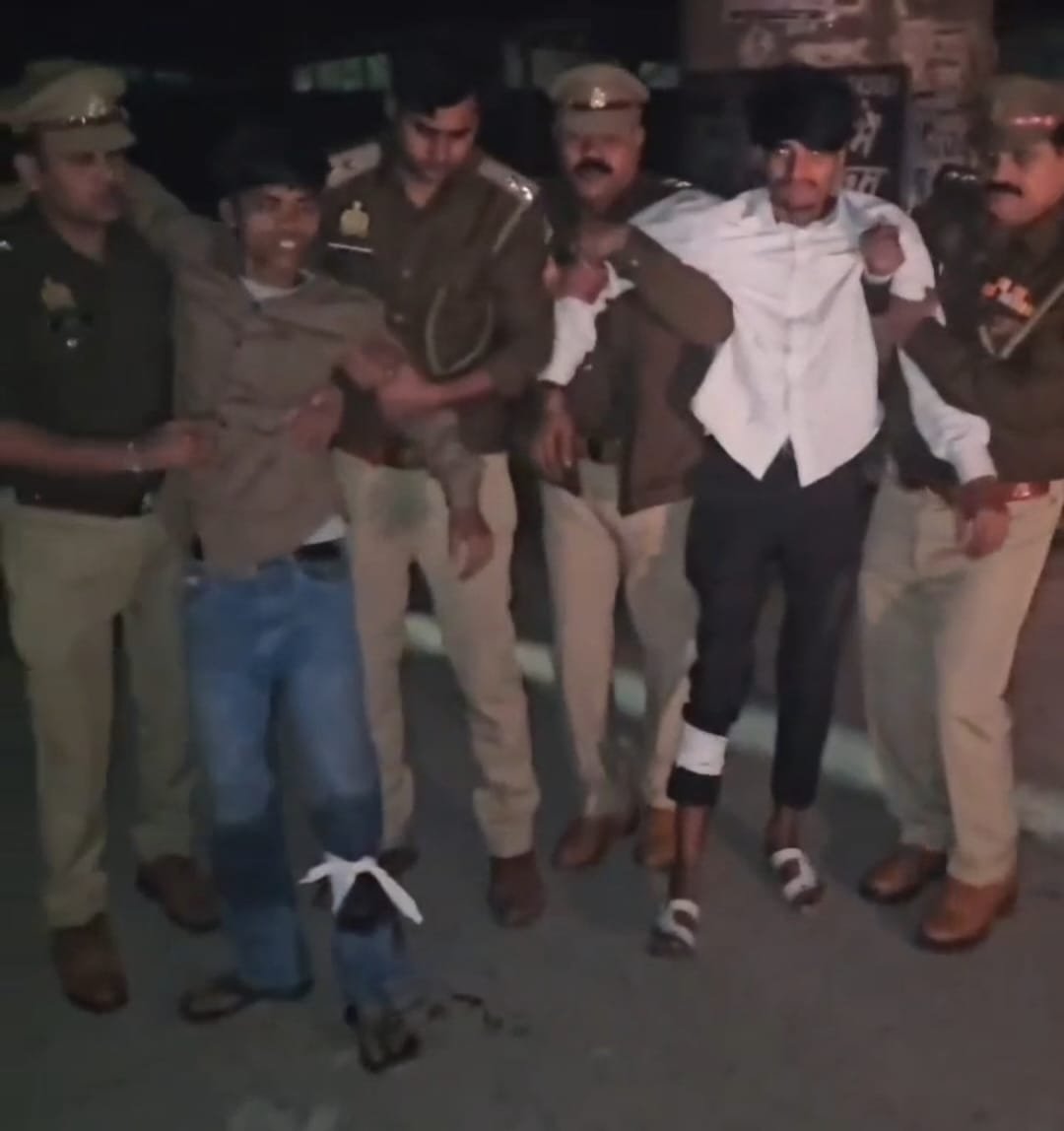 Double Murder Case: Khoda Police arrest two murder accused in an encounter; both shot in the leg IMAGE CREDIT TO POLICE