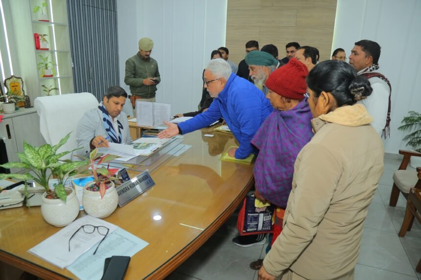 Public hearing organized under the chairmanship of DM Ravindra Kumar Mondad IMAGE CREDIT TO INFORMATION DEPARTMENT