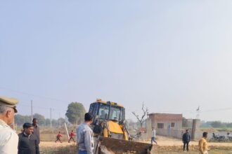 Strict action by the authority against illegal settlement in Bhanauta; 10,000 square meters of land freed from encroachment. IMAGE CREDIT TO AUTHORITY