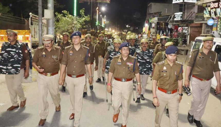 In view of the festivals, police conducted a foot march in Kairana, appealing for peace and harmony. IMAGE CREDIT TO POLICE