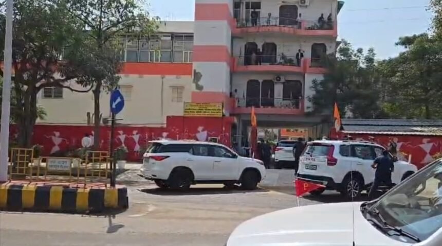 Uttar Pradesh Chief Minister Yogi Adityanath arrived in Ghaziabad and participated in the RSS meeting. IMAGE CREDIT TO REPORTER