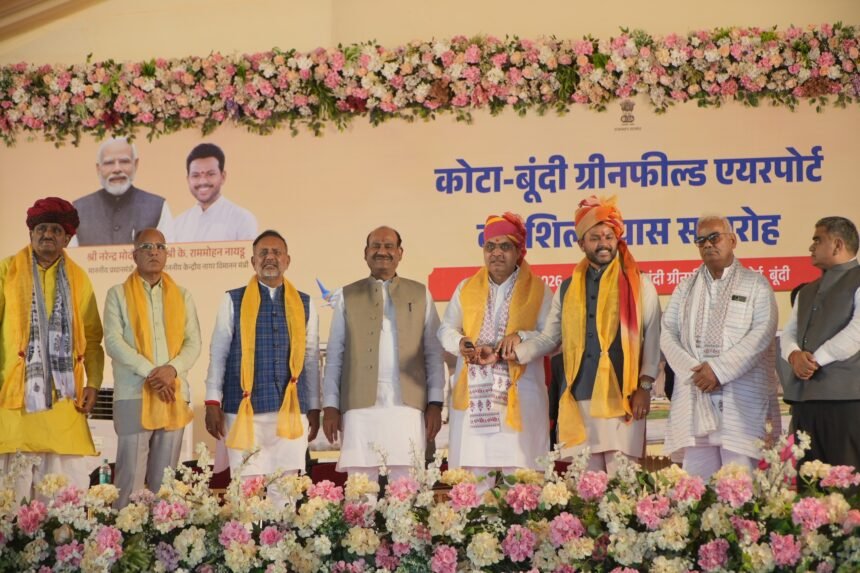 Foundation laid for Kota-Bundi Greenfield Airport; the ₹1,507 crore project will bring new flights to Hadot IMAGE CREDIT TO लोकसभा सचिवालय