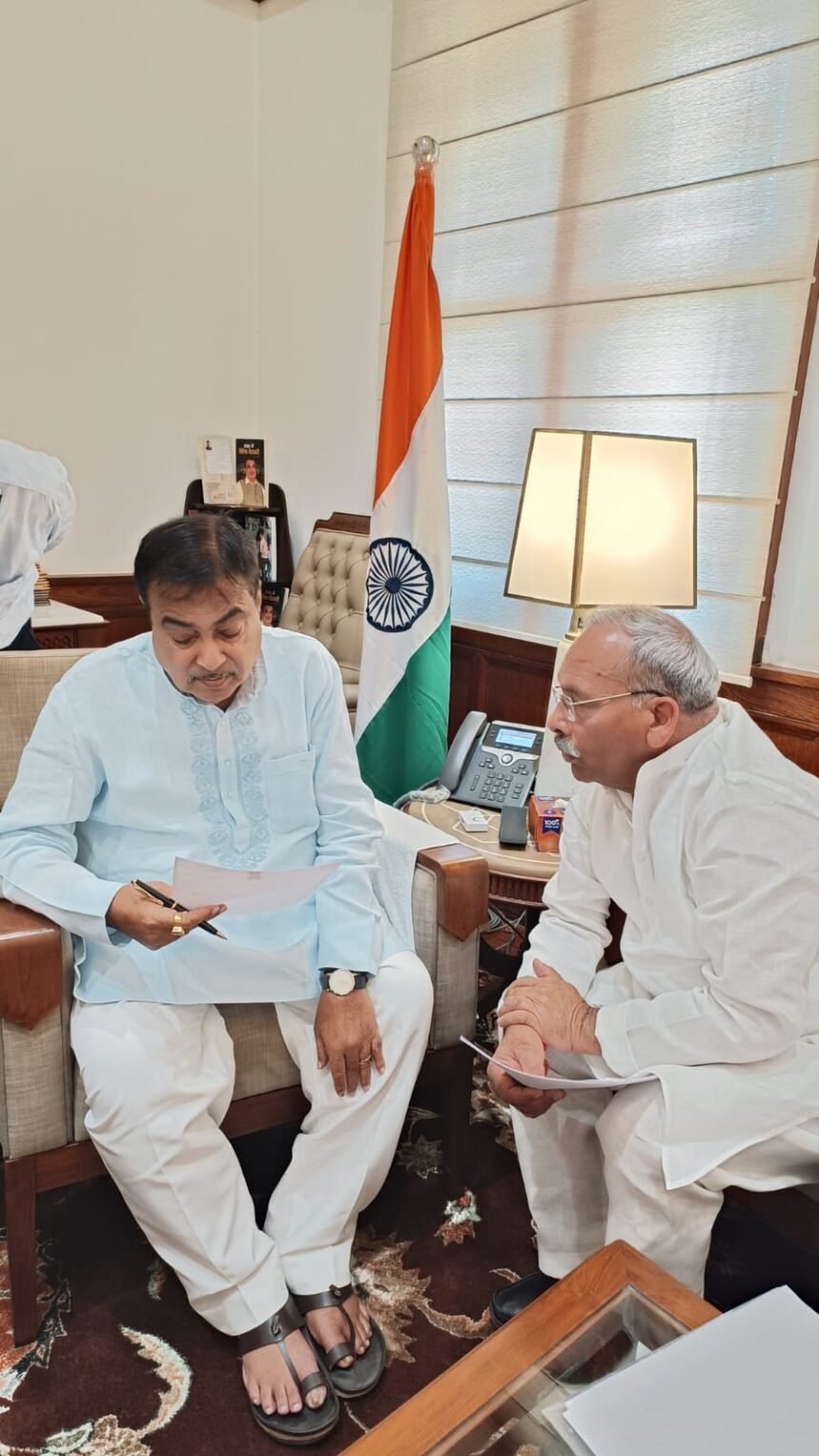 MP Rajkumar Sangwan met Nitin Gadkari regarding farmers’ issues related to the fifth phase of the Delhi-Meerut Expressway IMAGE CREDIT TO सांसद सांगवान