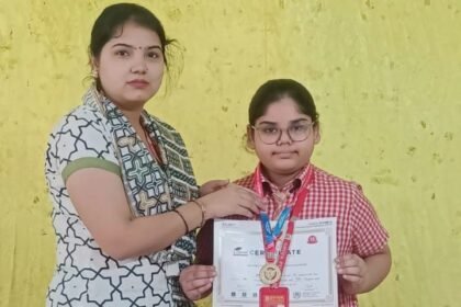 Aarohi from Hapur secured first place at the state level in the SilverZone Olympiad IMAGE CREDIT TO SCHOOL