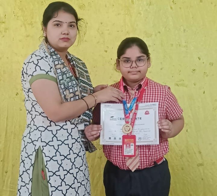 Aarohi from Hapur secured first place at the state level in the SilverZone Olympiad IMAGE CREDIT TO SCHOOL