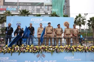 Noida echoed with the speed of 2,700 cyclists: Race for ₹2.92 million prizes in the 4th edition of HCL Cyclothon. IMAGE CREDIT TO HCL
