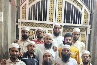During Tarawih at Madina Masjid in Sanjay Colony, the Quran was completed IMAGE CREDIT TO मदीना मस्जिद
