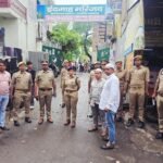 Ghaziabad police on alert for the Eid festival, conducted flag marches in sensitive areas to raise public awareness IMAGE CREDIT TO POLICE