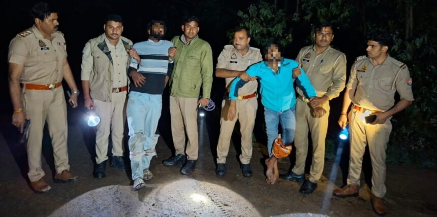 Two cattle smugglers arrested after an encounter; injured by police gunfire. IMAGE CREDIT TO POLICE