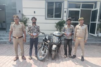 Shalimar Garden police arrested two accused who snatched belongings using a stolen two-wheeler. IMAGE CREDIT TO POLICE