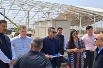 The Additional Chief Secretary inspected preparations for the VVIP event at Noida International Airport. IMAGE CREDIT TO सूचना विभाग
