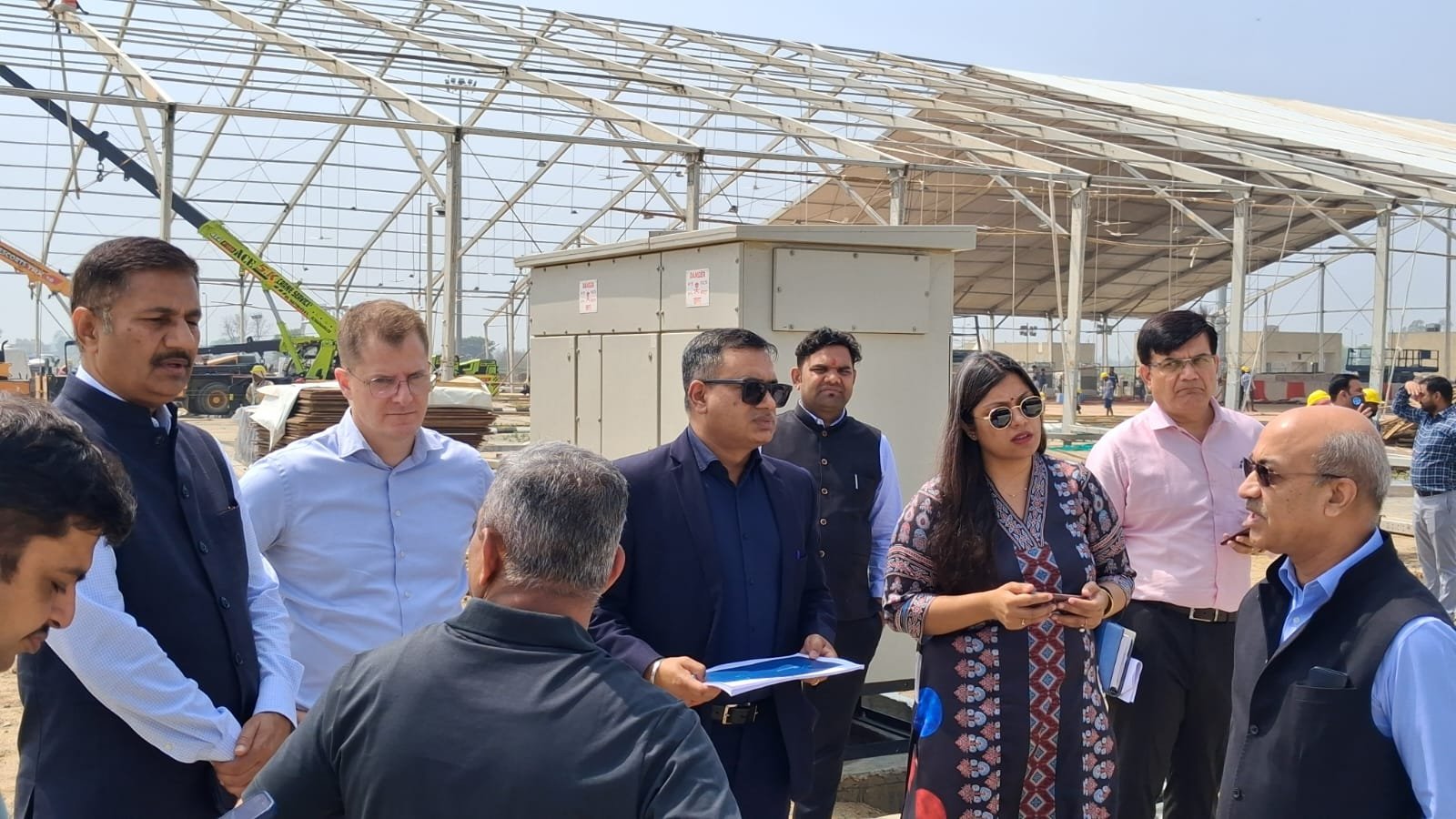 The Additional Chief Secretary inspected preparations for the VVIP event at Noida International Airport. IMAGE CREDIT TO सूचना विभाग