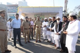 DIG, DM, and SSP inspected the security arrangements and extended greetings on Eid. IMAGE CREDIT TO POLICE