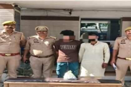 Two arrested in Najibabad with banned meat; meat recovered from refrigerator. IMAGE CREDIT TO POLICE