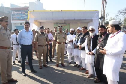 DIG, DM, and SSP inspected the security arrangements and extended greetings on Eid. IMAGE CREDIT TO POLICE