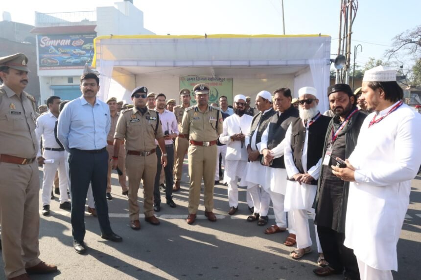 DIG, DM, and SSP inspected the security arrangements and extended greetings on Eid. IMAGE CREDIT TO POLICE
