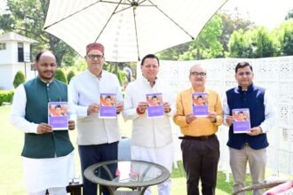 Chief Minister Pushkar Singh Dhami unveiled a Panchang table calendar and emphasized the importance of staying connected to culture. IMAGE CREDIT TO मुख्यमंत्री सचिवालय/ सूचना विभाग