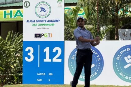 Spectacular comeback! Suneet Choudharsia dazzles in the second round, takes the top spot with a four-shot lead. IMAGE CREDIT TO अल्फा स्पोर्ट्स अकादमी